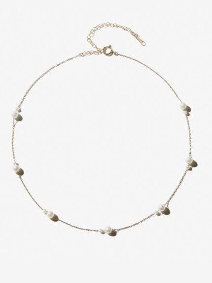 Chic Custom Pearl Necklace, French Minimalist Luxury Design, Elegant Jewelry Gift for Her